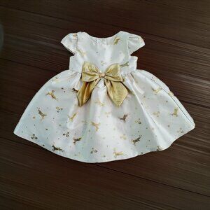Bonnie Baby Gold Reindeer Dress Size 24m